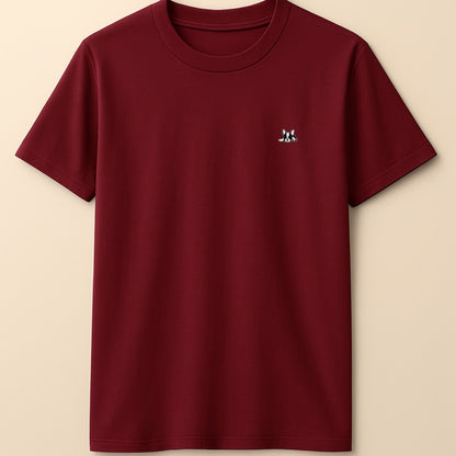 Playera de algodón manga corta casual para hombre Bark Vino