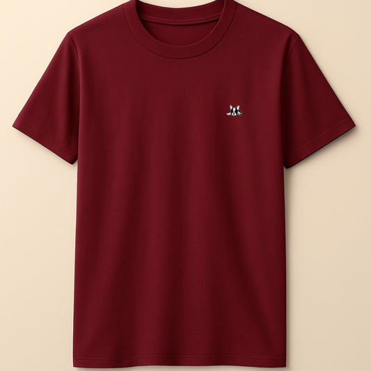 Playera de algodón manga corta casual para hombre Bark Vino