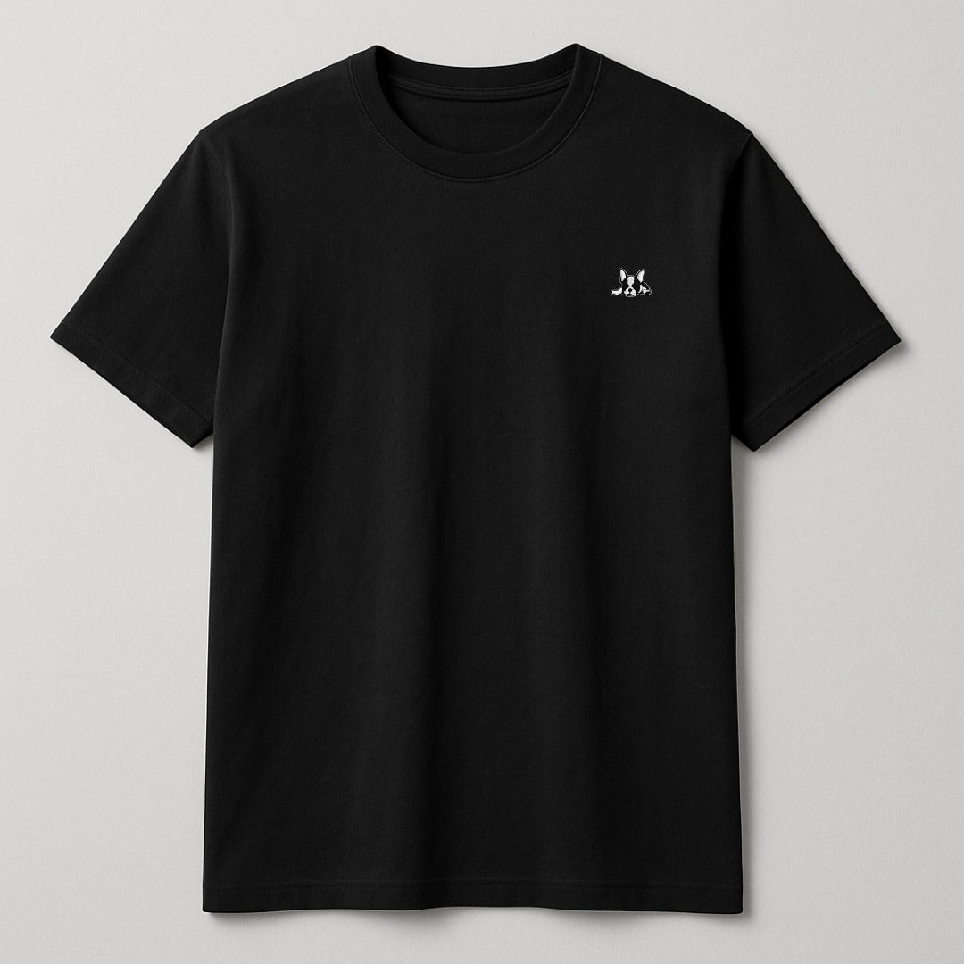 Playera de algodón manga corta casual para hombre Bark  Negro