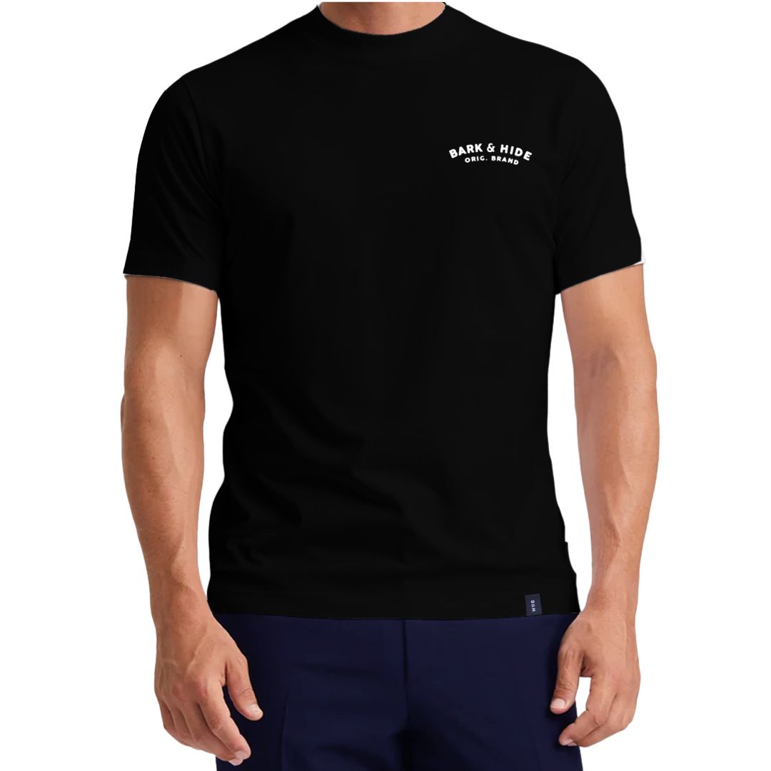 Playera Cuello Alto Manga Corta Modelo Hide Color Negro