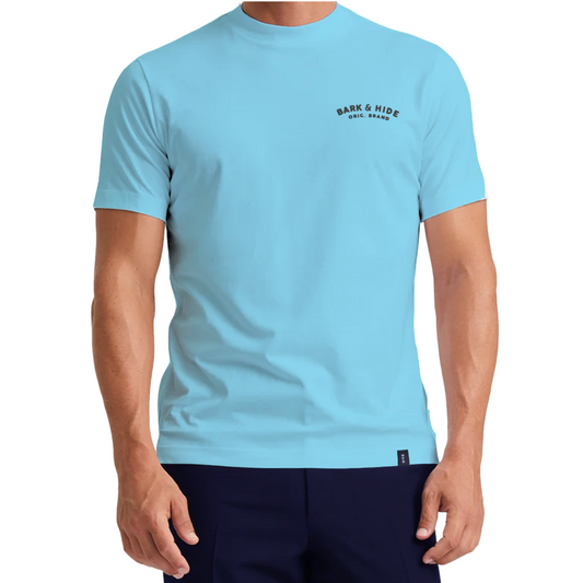 Playera Cuello Alto Manga Corta Modelo Bark Color Sea Spray