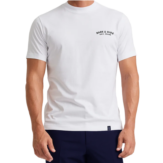 Playera Cuello Alto Manga Corta Modelo Bark Color Blanco