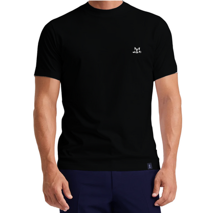 Playera Cuello Alto Manga Corta Modelo Bark Color Negro